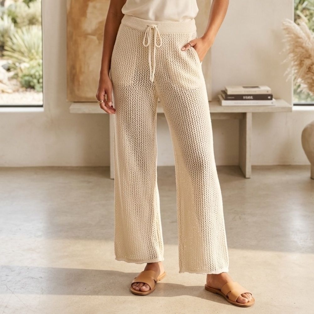 Take 50% OFF Willow & Wind Cream Knit Pants, size-L